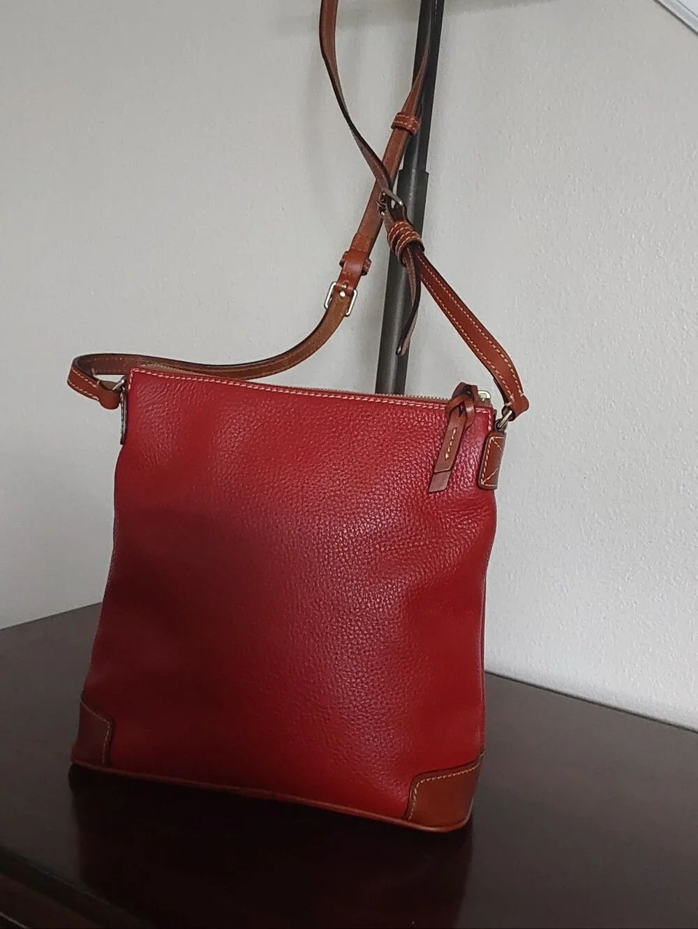 Dooney & Bourke Red Pebbled Leather Crossbody 